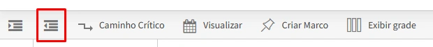 Exemplo de múltiplos níveis hierárquicos no Diagrama de Gantt do FlowUp