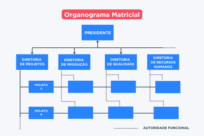 Como é um organograma matricial