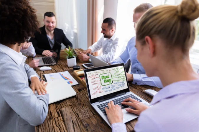 Software de gestão apoiando mapas mentais na priorização de projetos