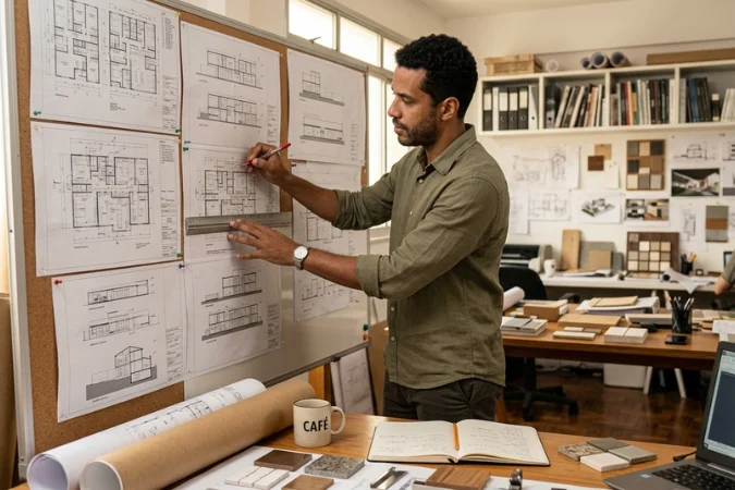 Revisão técnica de projetos em escritório de arquitetura