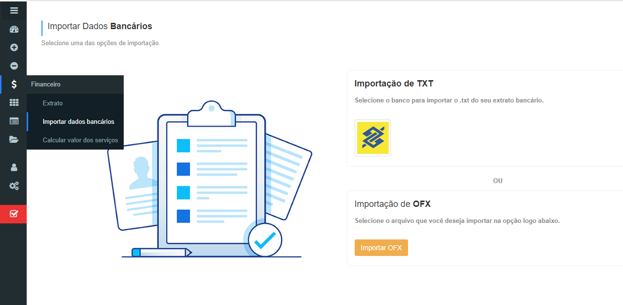 Importar extratos bancários
