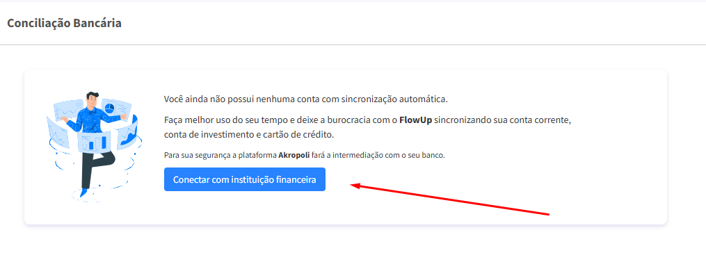 Como utilizar a conciliação bancária automática no FlowUp - passo 2